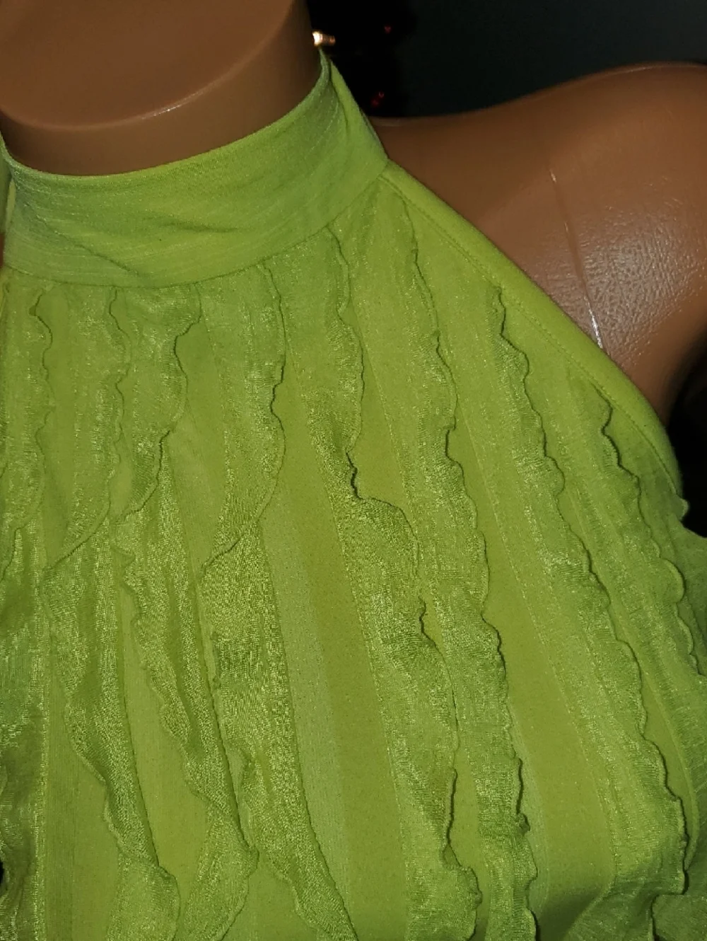 Bwear Neon Yellow Ruffled Halter Tank Top - Picture 3 of 7